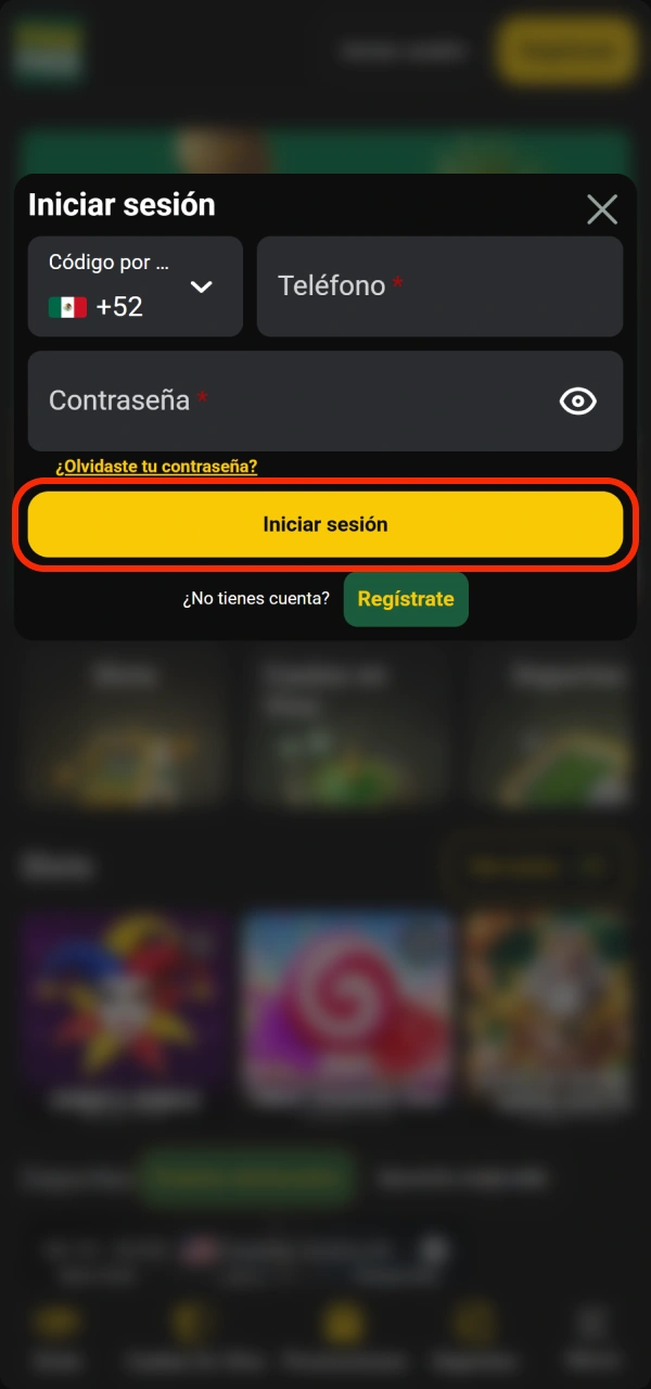 Gestiona tus fondos tras completar este inicio de sesión en Pampas.
